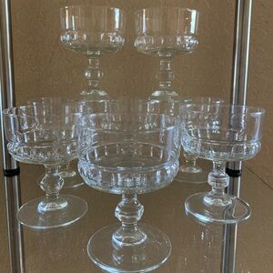 A set of 1970s Luminarc long stemmed sundae dishes, retro glass ice cream dishes